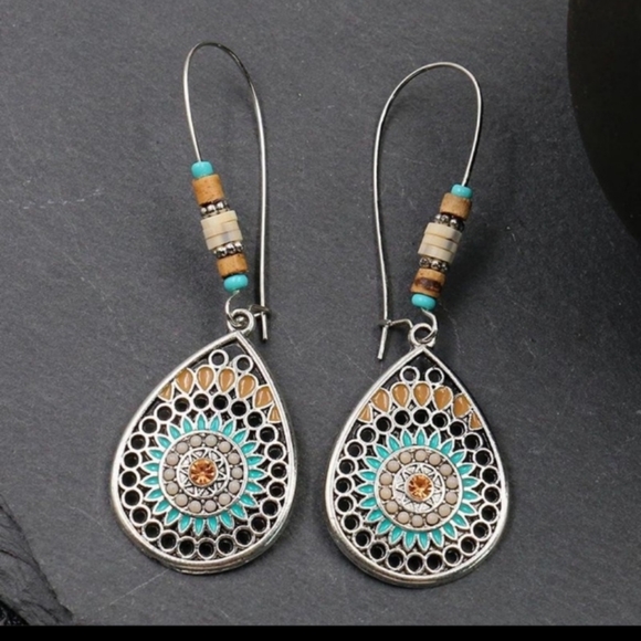 Jewelry - Boho Drop Turquoise Earrings